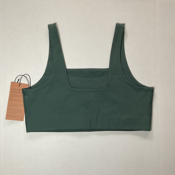 Girlfriend Collective XL Forest Green Tommy Cropped Bra Sports Bra - Picture 2 of 4